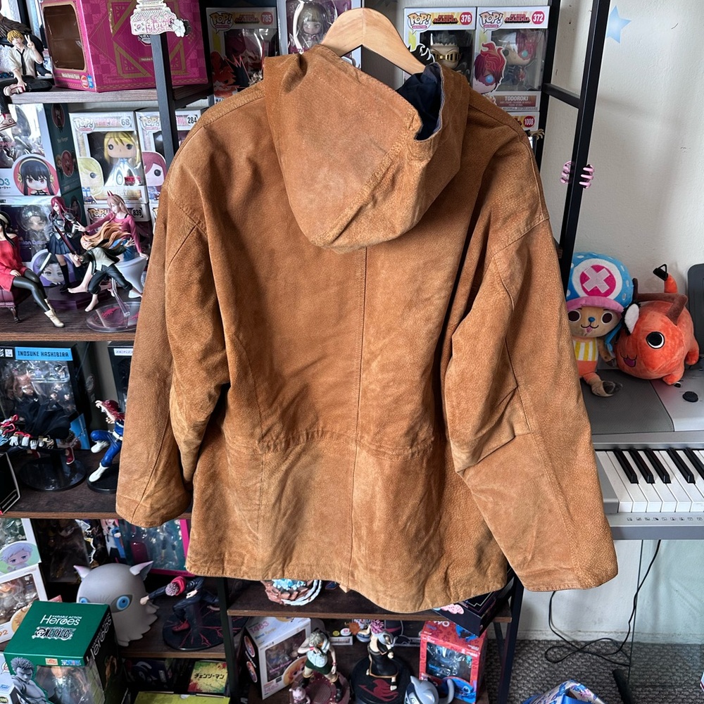 Wilson’s Leather Toggle Suede Hooded Jacket Men’s M Brown Made in Korea - Picture 5 of 10